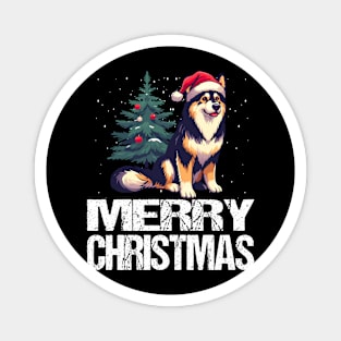 Merry Christmas Shepsky Husky Mix Magnet